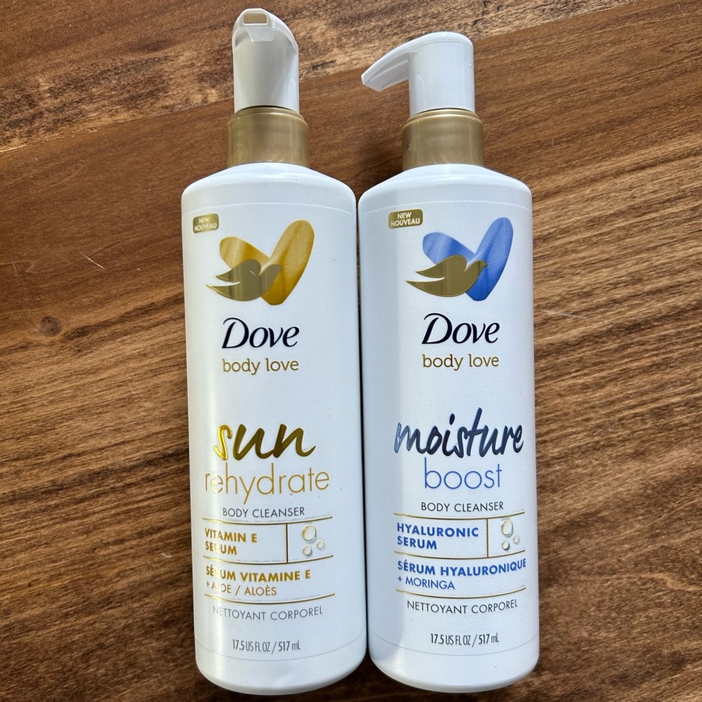 Bundle of 2 Dove Body Love body washes.